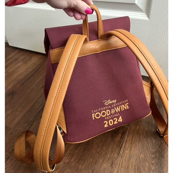 DISNEY PARKS LOUNGEFLY 2024 Food Wine Festival Backpack Mickey Pretzel Charm Fob - Picture 13 of 15